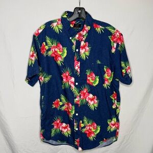 J. Crew Blue Floral Casual Button Down Shirt